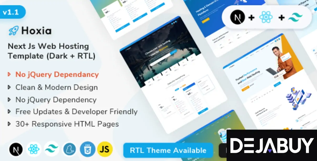 Hoxia - React Next.js Web Hosting & Web Domain Template