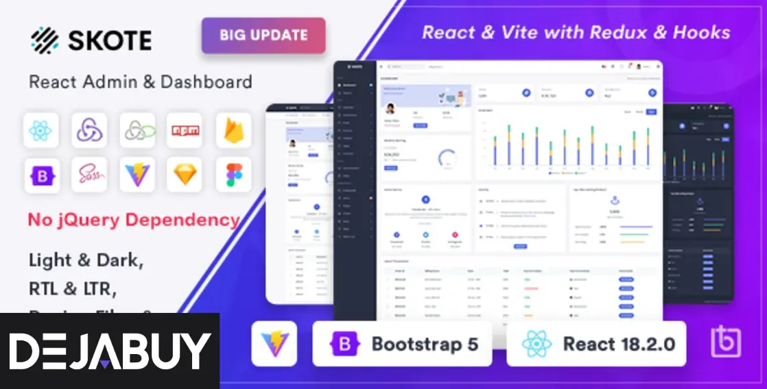 Skote - React Admin & Dashboard Template + Sketch
