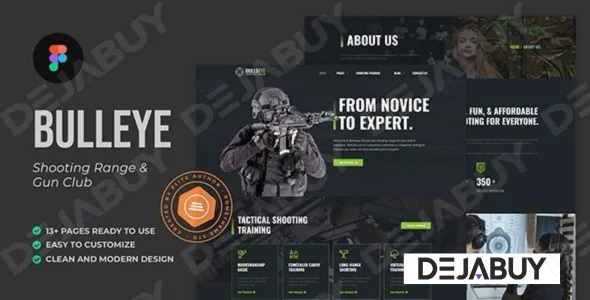 Bullseye - Shooting Range & Gun Club Figma Template