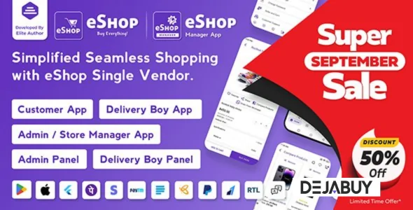 eShop v4.4.1 - eCommerce Single Vendor App - nulled